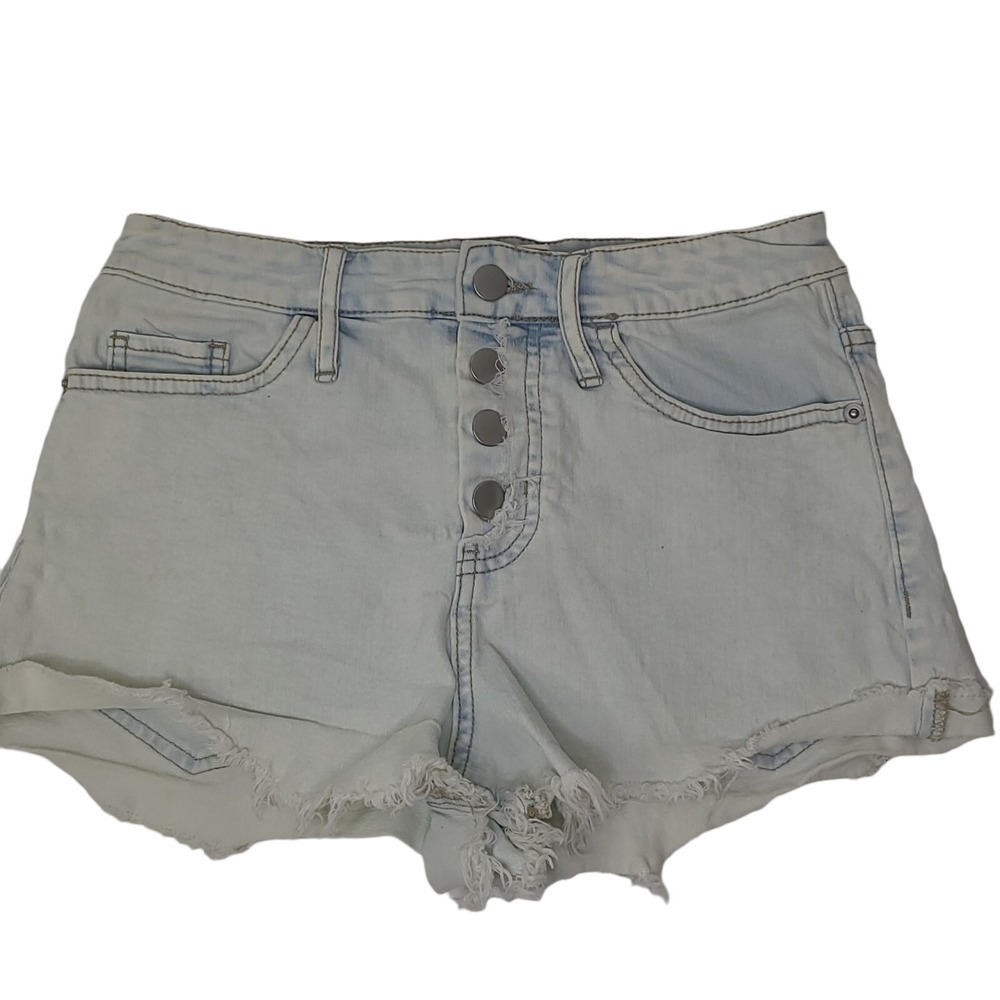 Wild Fable Jean Shorts Womens SZ 4 Light Wash‎ High Rise Blue Button Fly Y2K